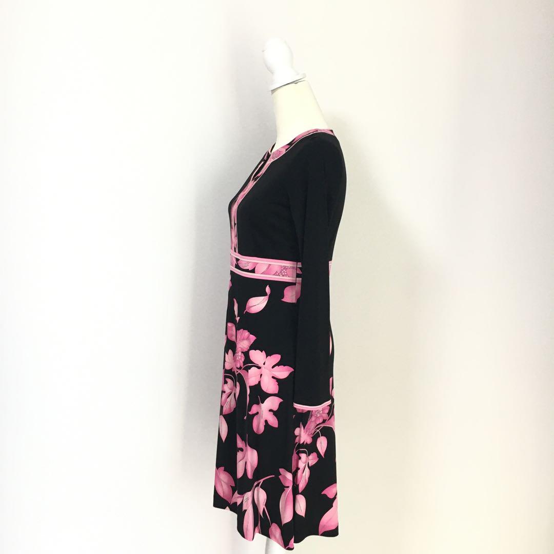極美品◇レオナール LEONARD カンカン 花柄 ワンピース LLサイズ