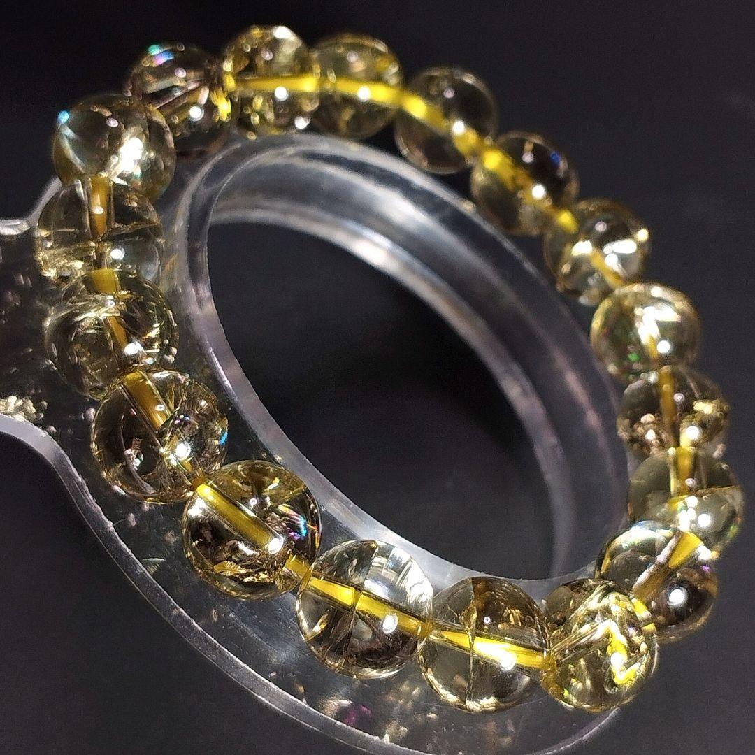 アイリスレモンクォーツ アイリスクォーツ 虹水晶 ブレスレット 10mm15cm