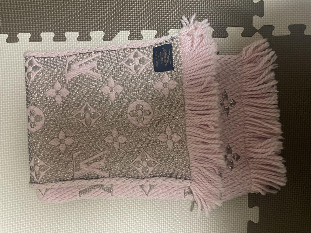 LOUIS VUITTON ピンク マフラー ウール100%