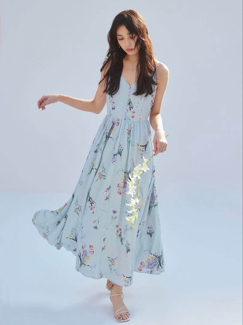 FRAY.I.Dボタニカルプリントキャミソールワンピース MNT 0S FRAY I.D