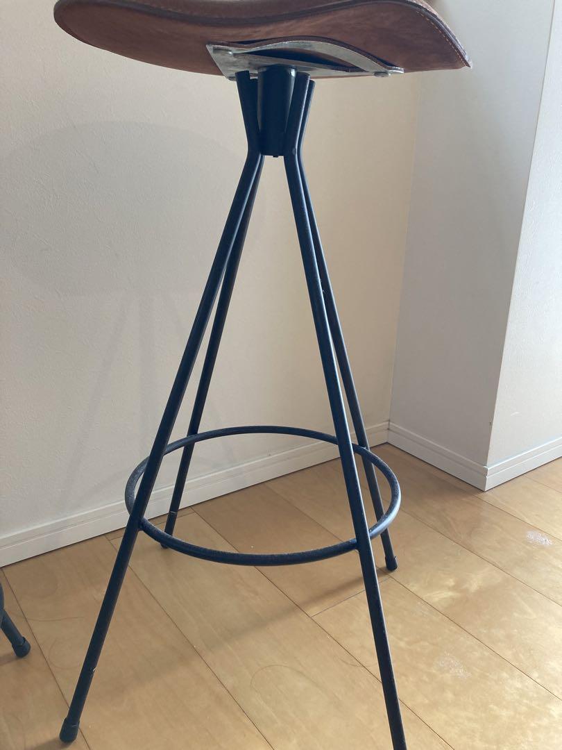 スツール 椅子 男前家具 2脚セット ブラック スウェード