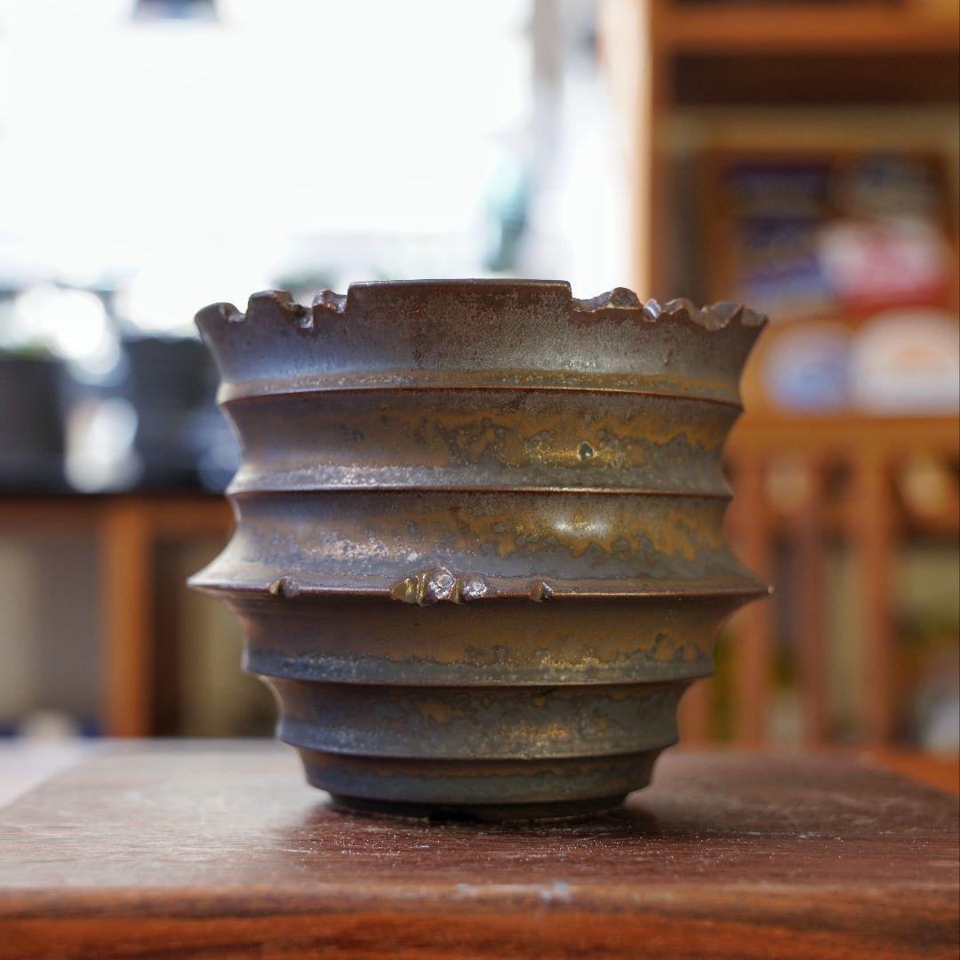 手作りの陶器植木鉢 2点セット 作家鉢 アガベ A-312 手作りの陶器植木鉢 2点セット 作家鉢 アガベ A-312