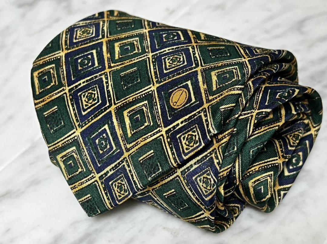 ✨極美品✨ dunhill ネクタイ グリーン系 ワンポイントロゴ ダンヒル