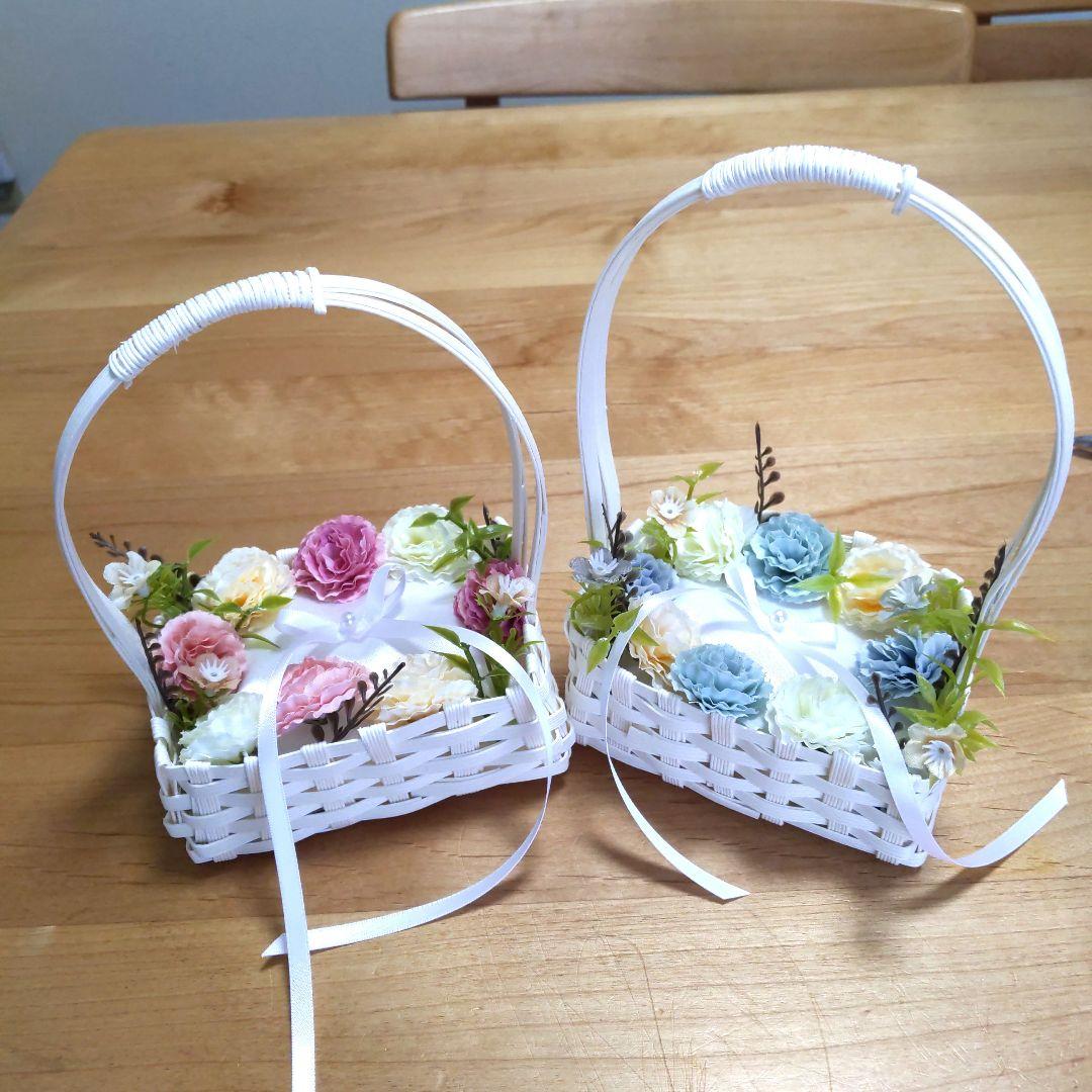 イニシャル無料‼️ オーダーメイドリングピロー かご