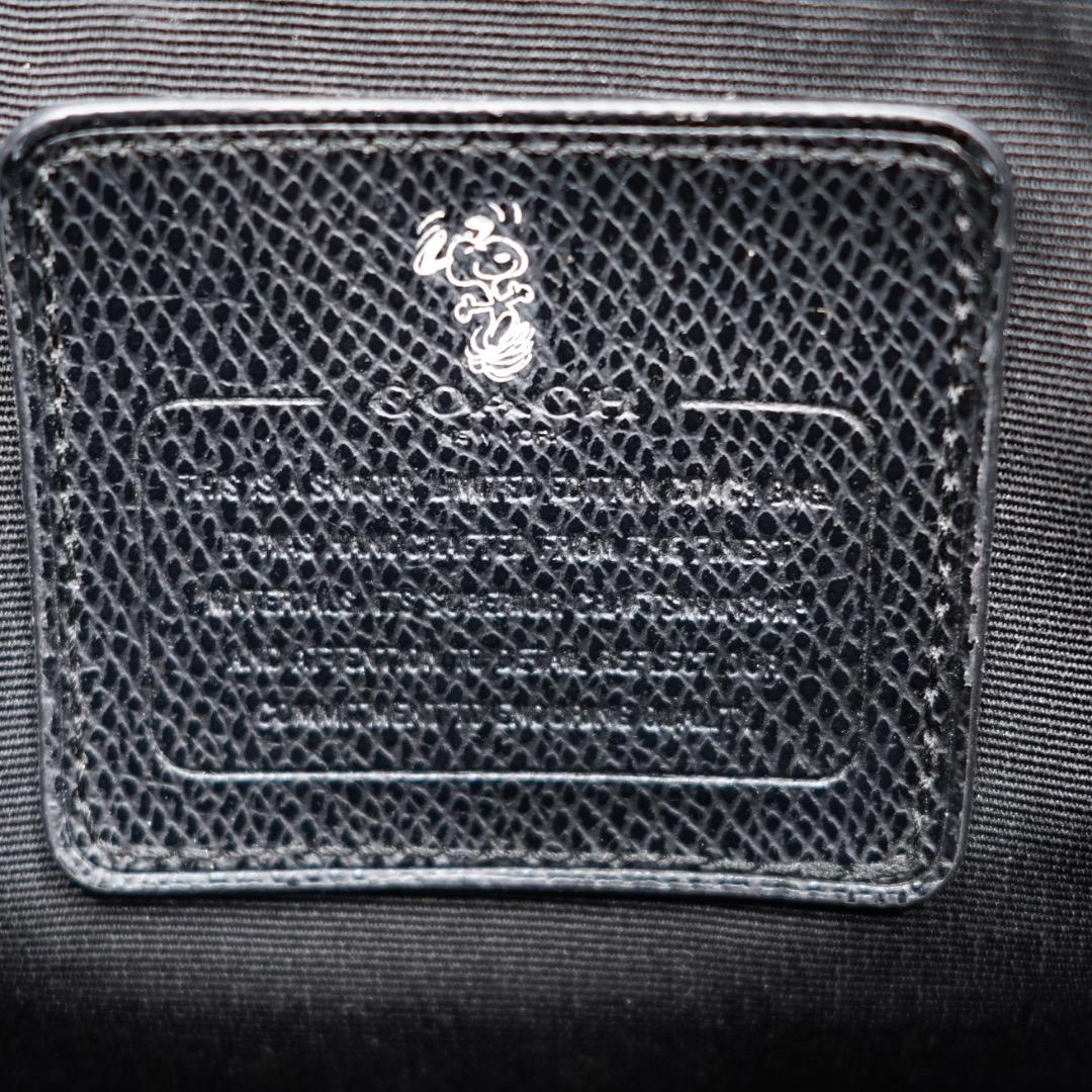 COACH ハンドバッグ レザー ブラック スヌーピー