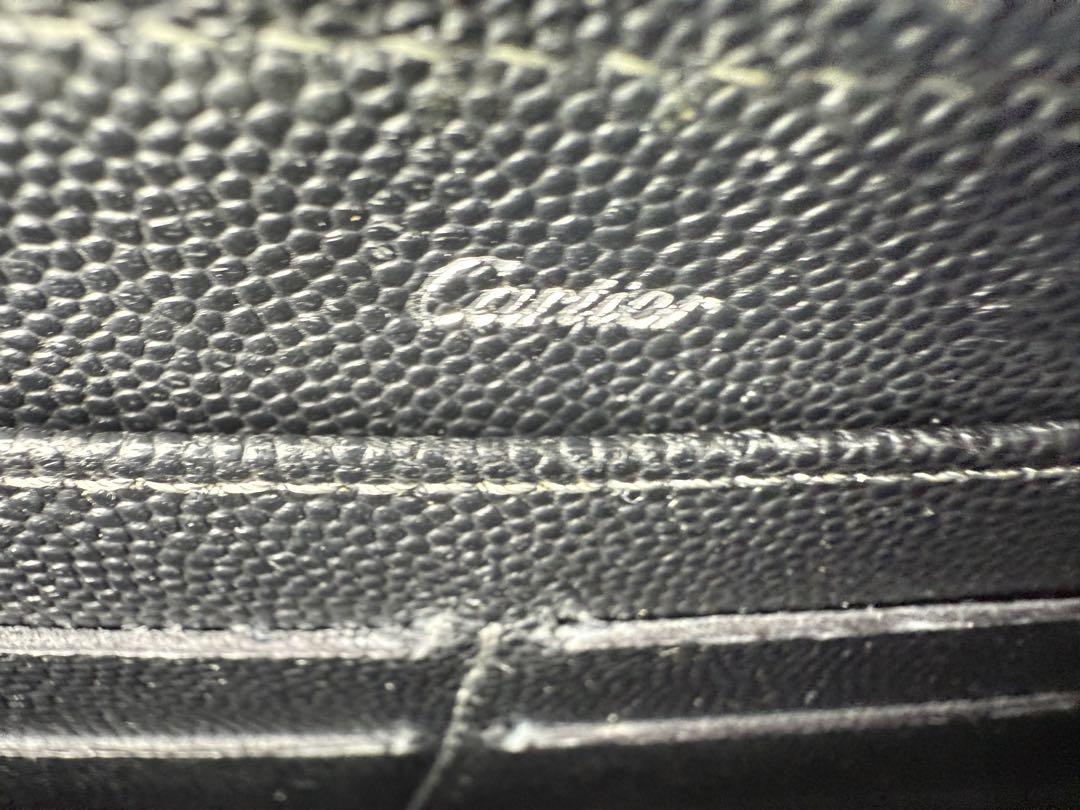 Cartier 黒 レザー 長財布