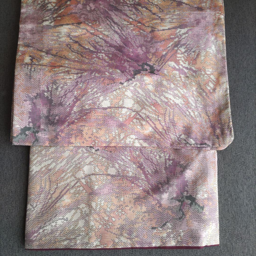 着物リメイク＊7マルキ本場大島紬　薄紫＊ノースリーブテント型フレアーワンピース