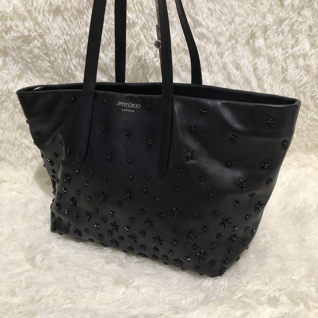 【お買い得‼︎】Jimmy Choo/バッグ/黒/星スタッズ ジミー チュー JIMMY CHOO ジミーチュウ トートバッグ スター