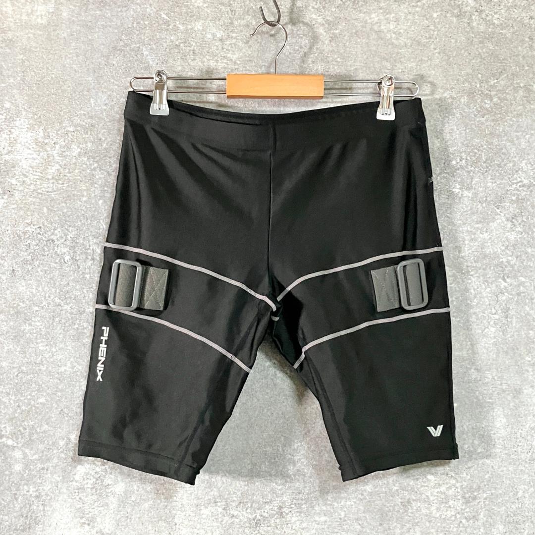 PHENIX　ハーフタイツ　ブラック　ロゴ　スポーツ　ポリエステル　ベルト