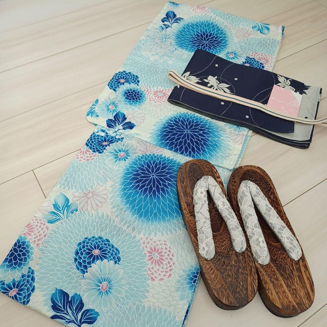 新品☆呉服屋♪大人清楚・上品な乱菊 浴衣3点セット