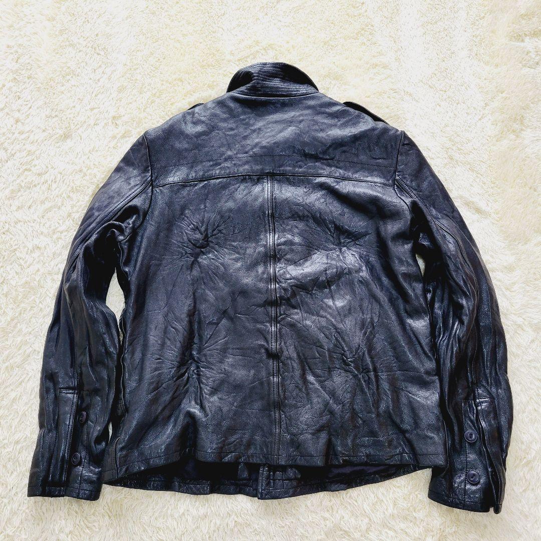 【超希少】未使用品　PRPS  ミリタリー　レザー　ライダース　ジャケット　黒