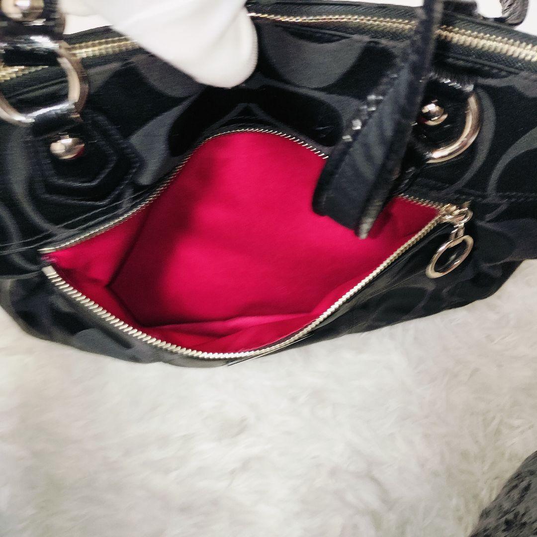 美品 COACH トート ハンドバッグ シグネチャー 大容量 ポピー 18351 COACH コーチ 18351 トートバッグ ポピー シグネチャー 肩掛け