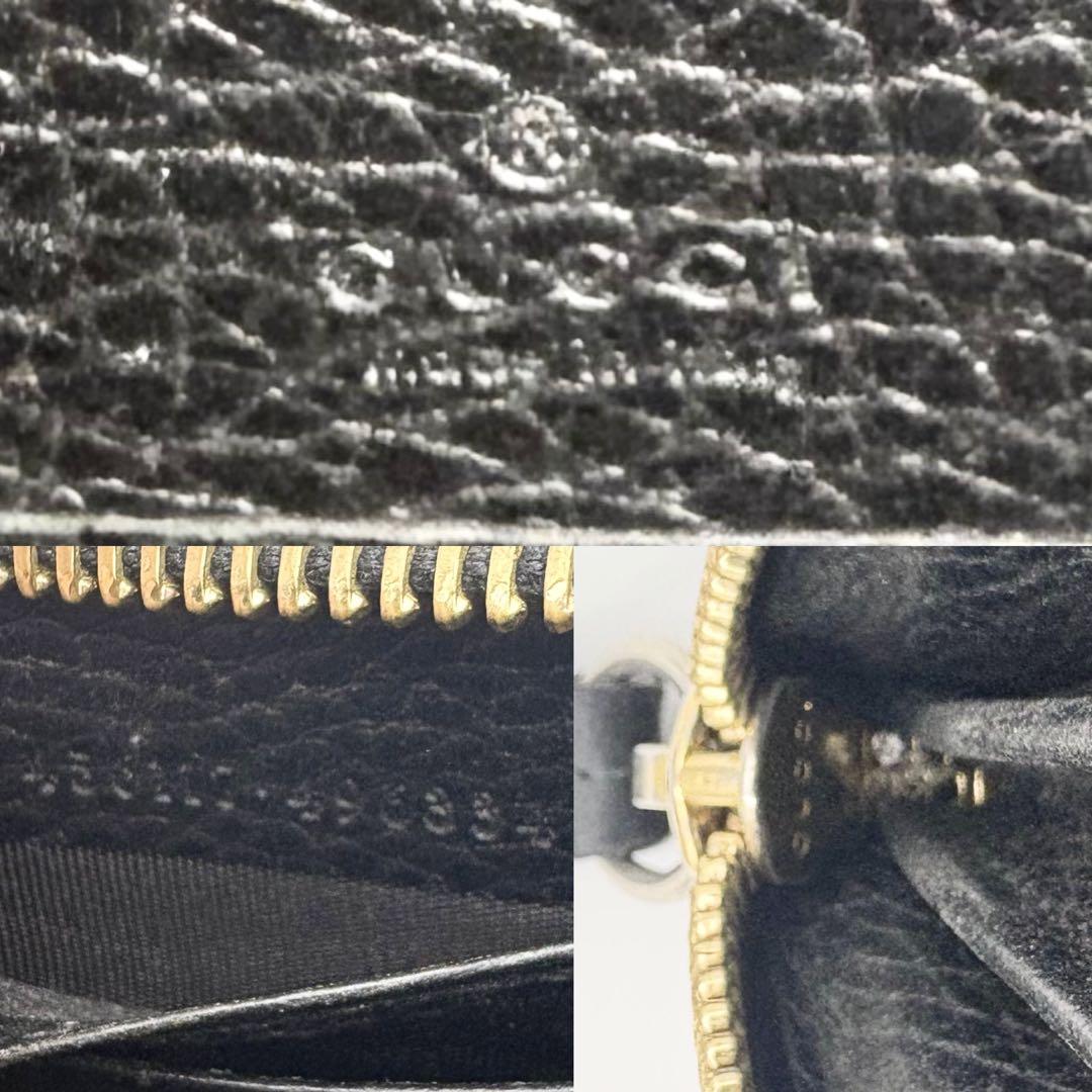 ①美品 GUCCI 財布 GGマーモント ラウンドジップ ブラック