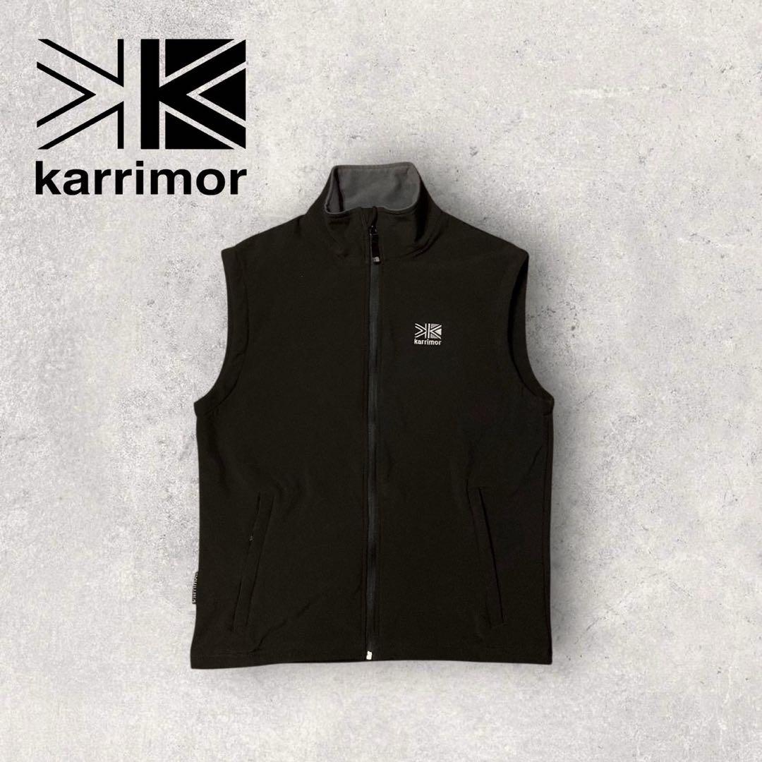 【カリマー】ナイロンベスト ソフトシェル 黒 L 刺繍ロゴ 美品 f