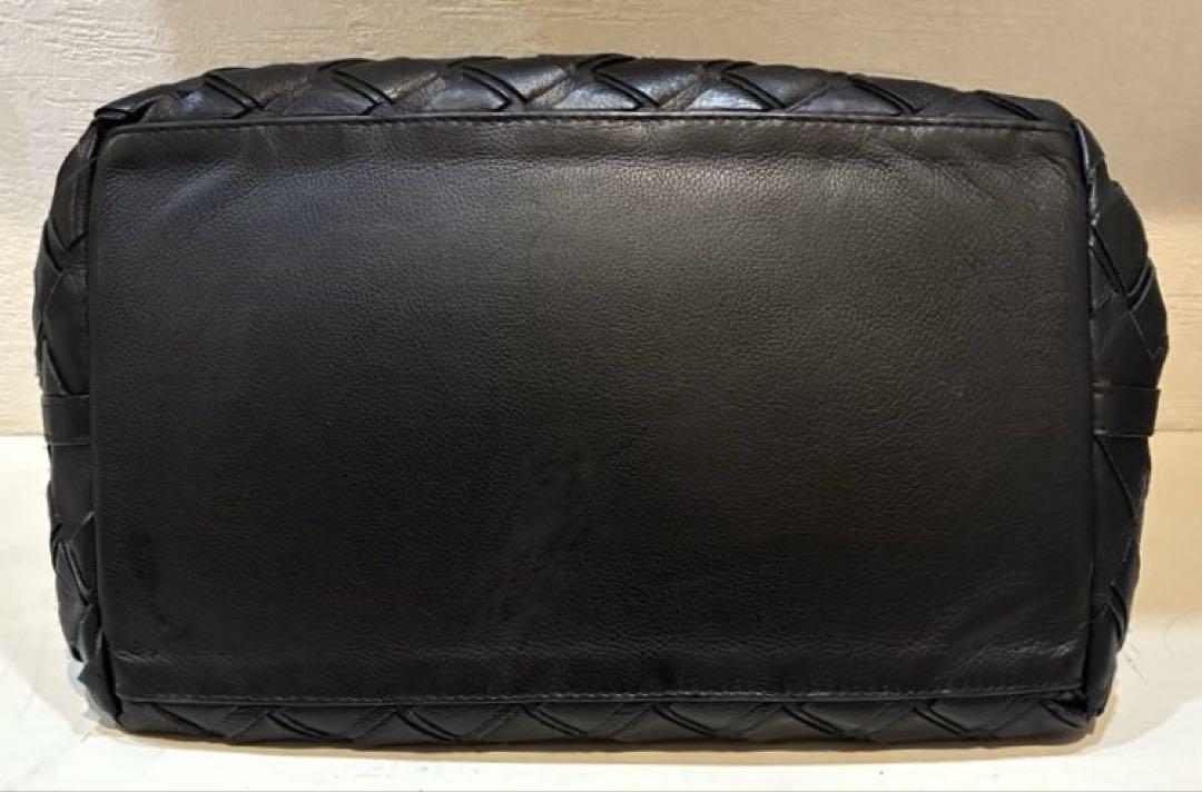 【美品】MaxMara レザー　編み込み　メッシュ　トートバッグ　黒