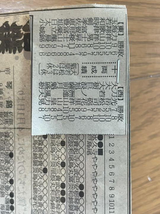 新聞 相撲 星取表 北の海 貴乃花 小錦