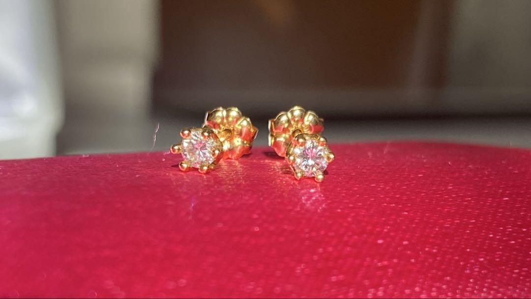k18 一粒ダイヤピアス