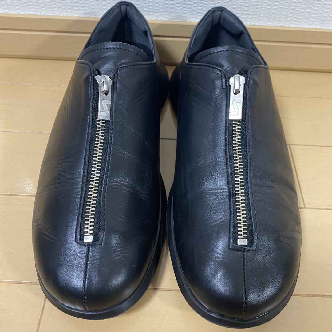 シノビス　SINOBIS　フロントジップ レザーシューズ　26.5cm　美品
