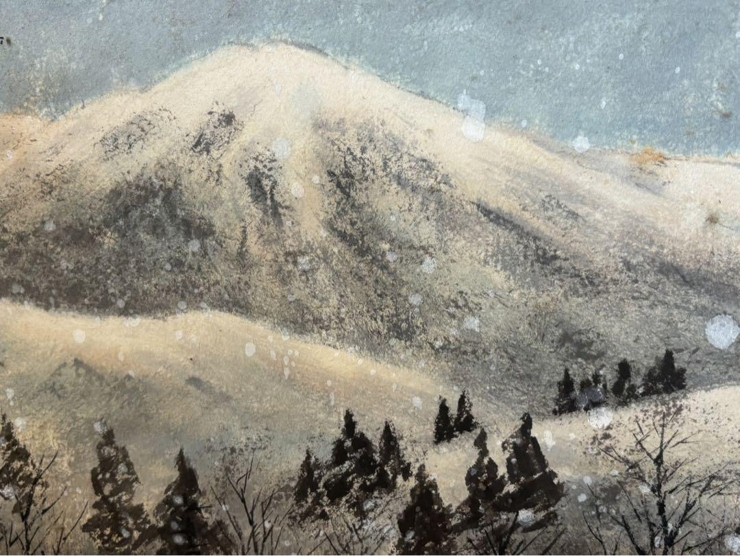 冬山 / 水墨画 】 山 雪 アート 絵画 冬景色 芸術（雪景を描く