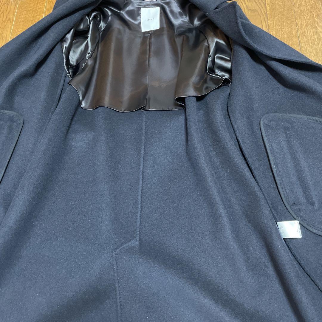 【サソリ】エブール　カシミヤ混　ロングコート　36
