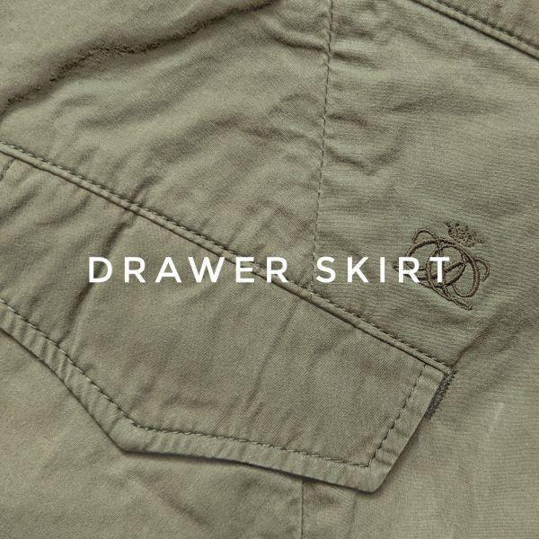 ドゥロワー Drawer 2020 コットンミリタリーフレアスカート 36