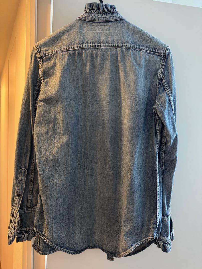 SAINT LAURENT サンローラン フリル デニムシャツ - メルカリ SAINT LAURENT サンローラン フリル デニムシャツ - メルカリ
