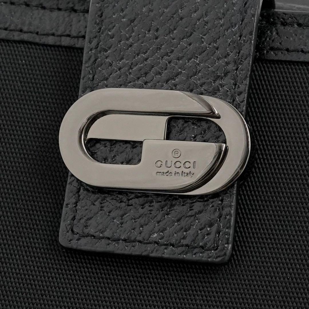 ✨新品未使用・箱付き✨ GUCCI グッチ 二つ折り Gロゴ レザー キャンバス 画像2