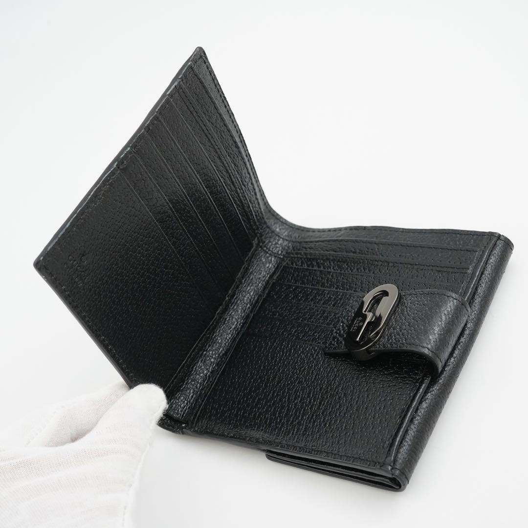 ✨新品未使用・箱付き✨ GUCCI グッチ 二つ折り Gロゴ レザー キャンバス 画像7