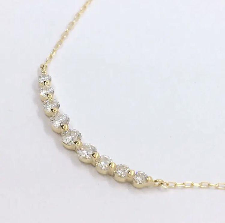 ご専用 0.3ct K18 ライン TqD83-m64782064348 H&C ダイヤモンド ネックレス 特価超激安
