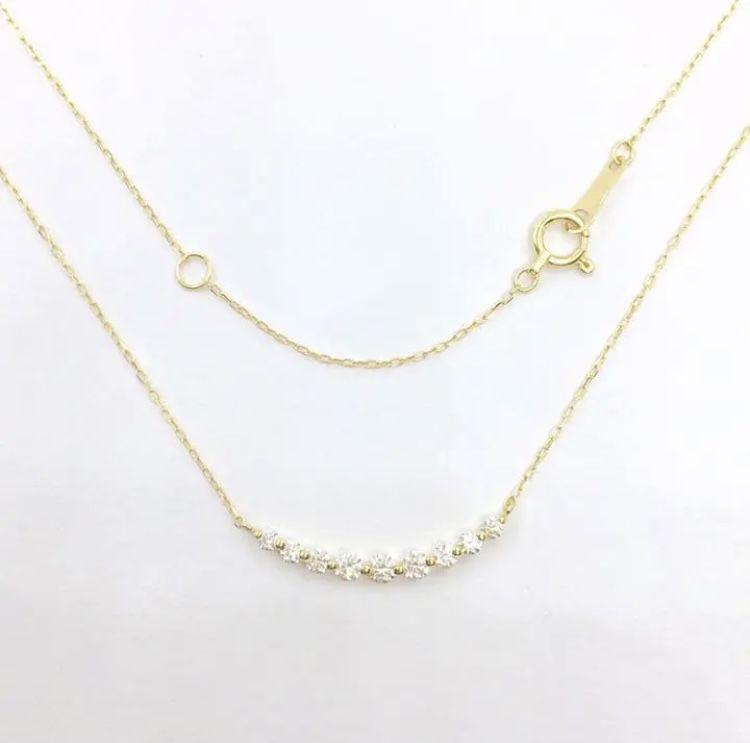 ご専用 0.3ct K18 ライン TqD83-m64782064348 H&C ダイヤモンド ネックレス 特価超激安