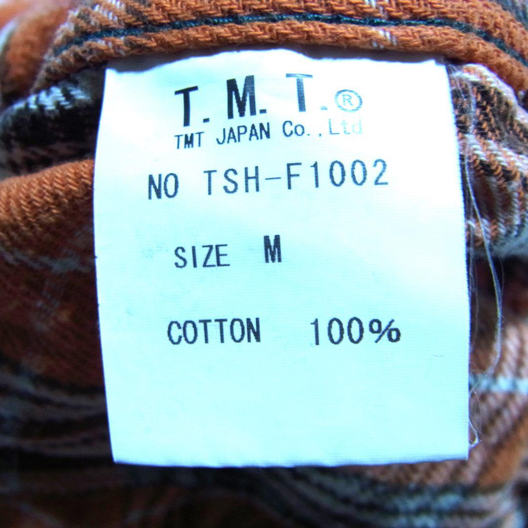TMT ダブルガーゼ ウエスタン チェック シャツ グリーン×オレンジ キムタク