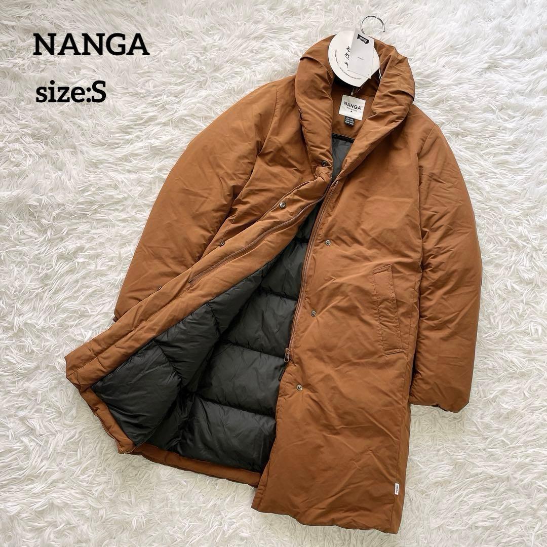 NANGAナンガ ショール ロングダウンコート ブラウン SS NANGA