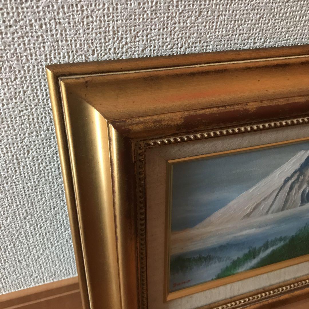 絵画 油絵/白富士
