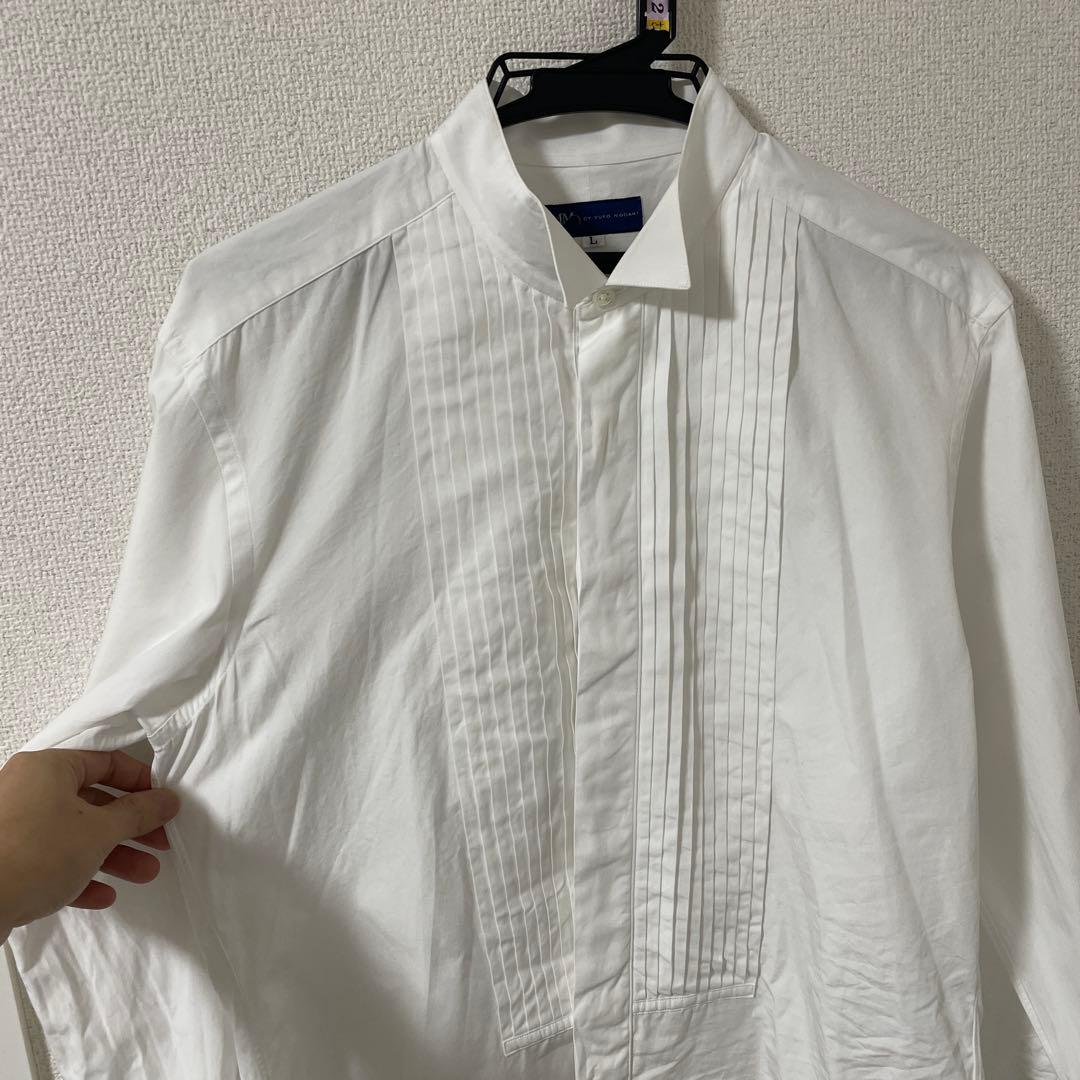 Mirror Mirror ホワイトフォーマルシャツ Lサイズ カフス付き
