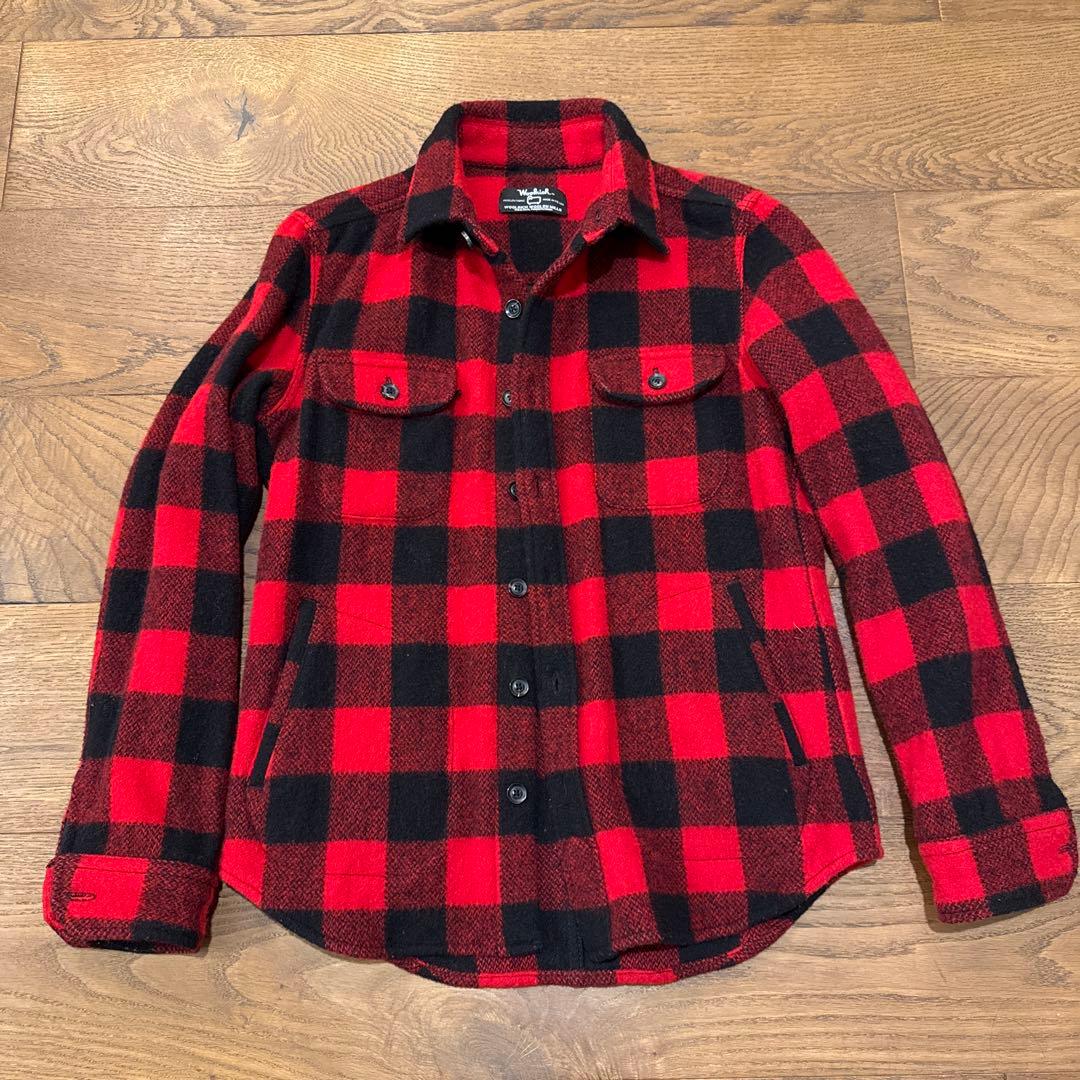 Woolrich フランネルシャツジャケット レッド ブラックチェックM・Wool rich