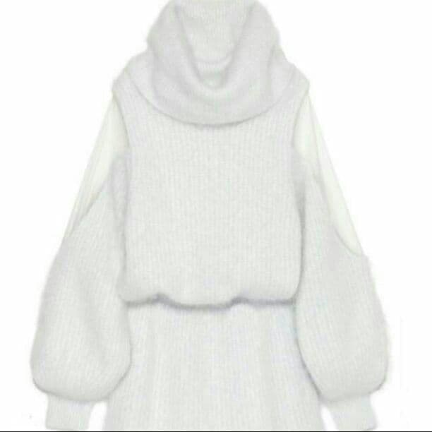 ＊ snidel ＊ショルダーチュールニットワンピース ファッション レディース