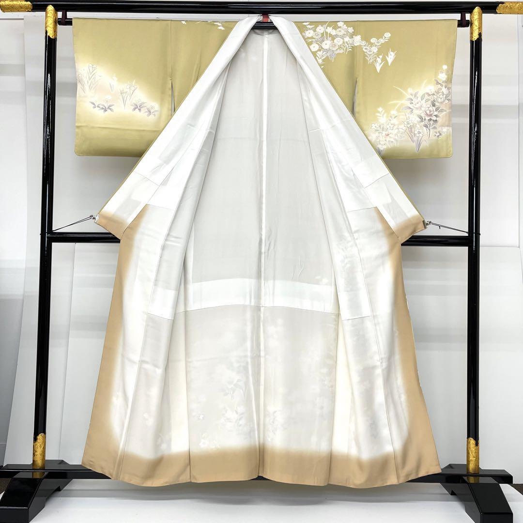 着物と帯 時流】H241081◇正絹 訪問着◇裄ロング 京友禅 美品 一つ紋