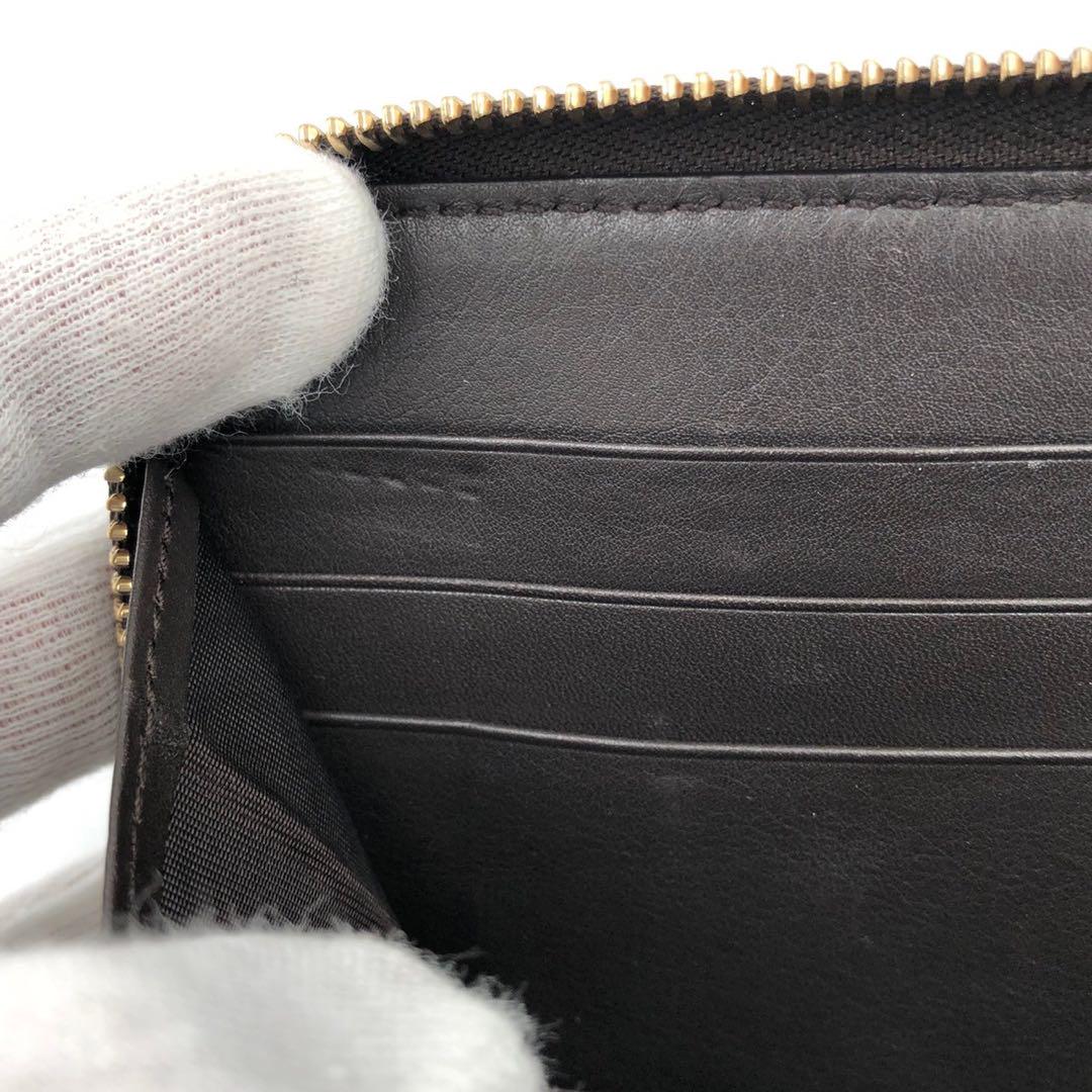 美品◎GUCCI グッチ ラウンドファスナー ブラウン 長財布