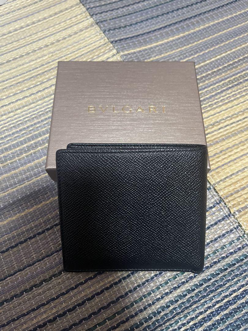 BVLGARI 二つ折り財布 黒 レザー