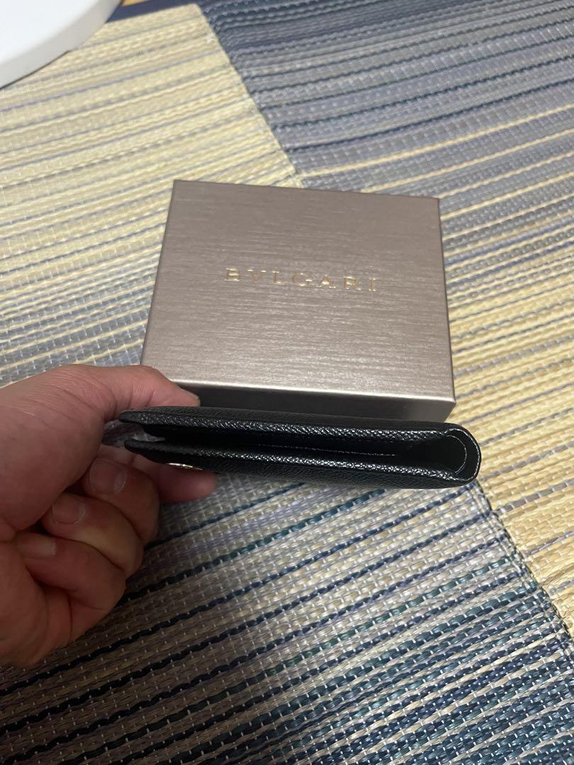 BVLGARI 二つ折り財布 黒 レザー