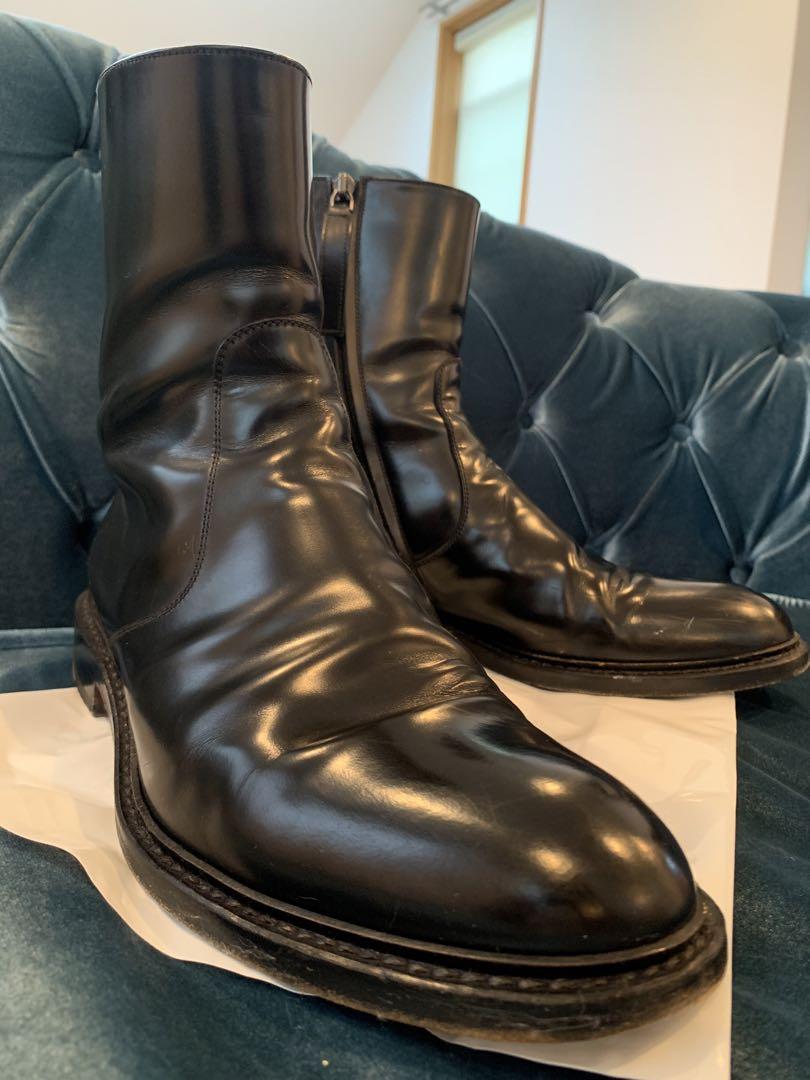 Jill Sander 黒レザーハイカットブーツ