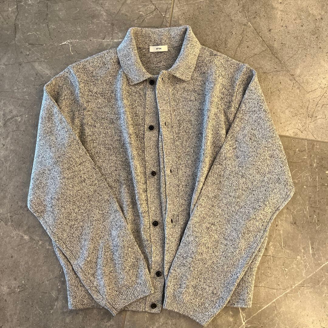 ATON グレー 長袖カーディガン 02M ATON