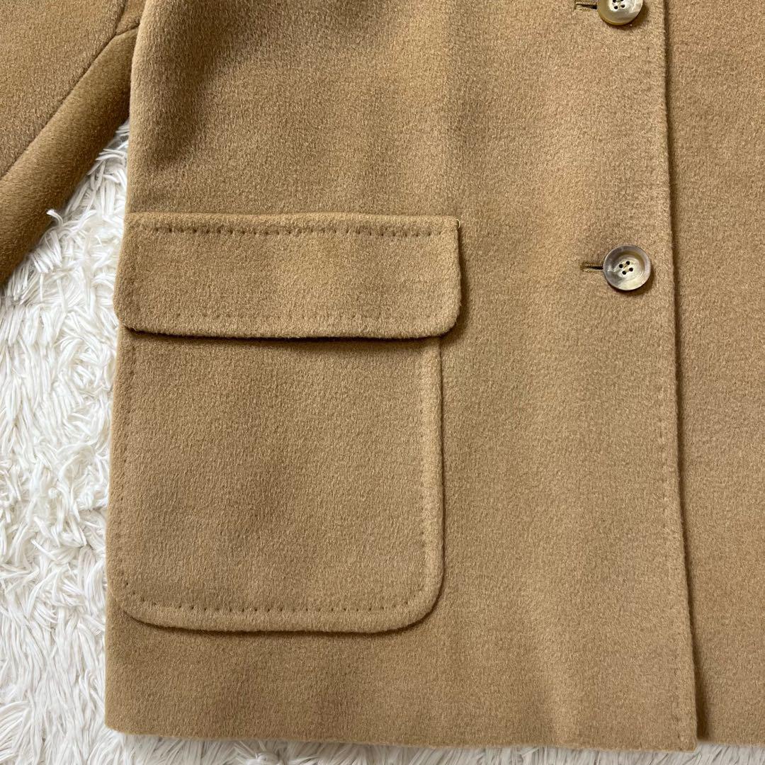 美品　Max Mara　高級　カシミヤ使用　白タグ　ウールコート　キャメル　40