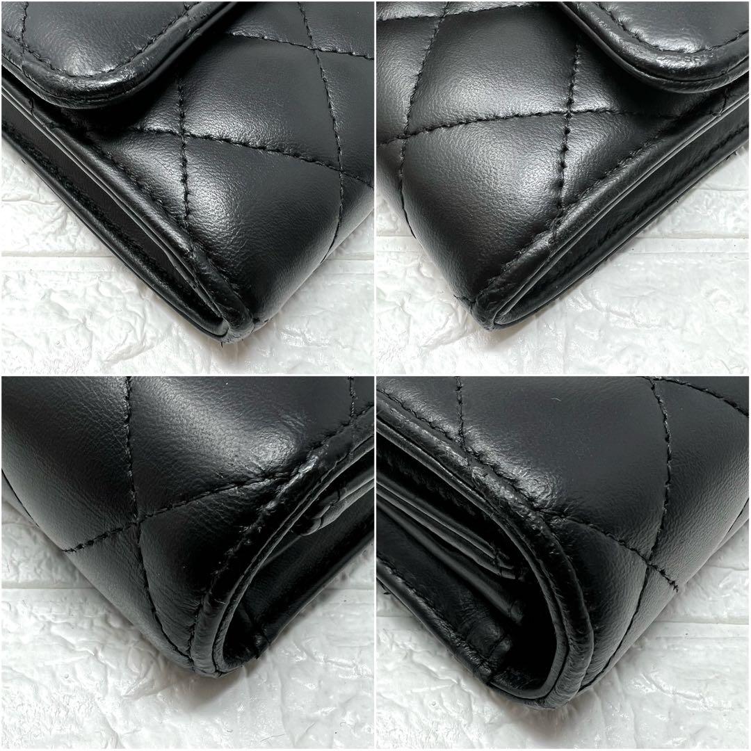 CHANEL シャネル ラムスキン マトラッセ ロングフラップ