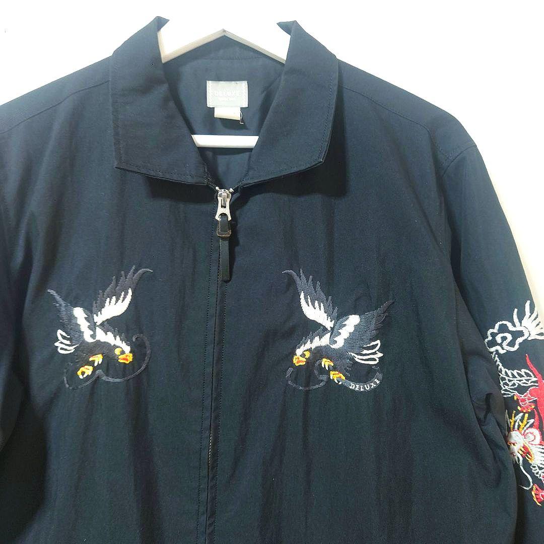DELUXE スカジャン 黒 MEDIUM 38 DELUXE スカジャン 黒 MEDIUM 38