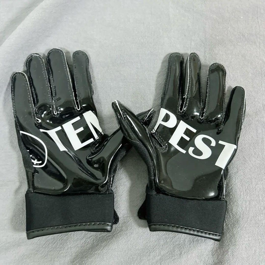 TEMPEST アメリカンフットボール用グローブ フットサル キーパー 黒 S