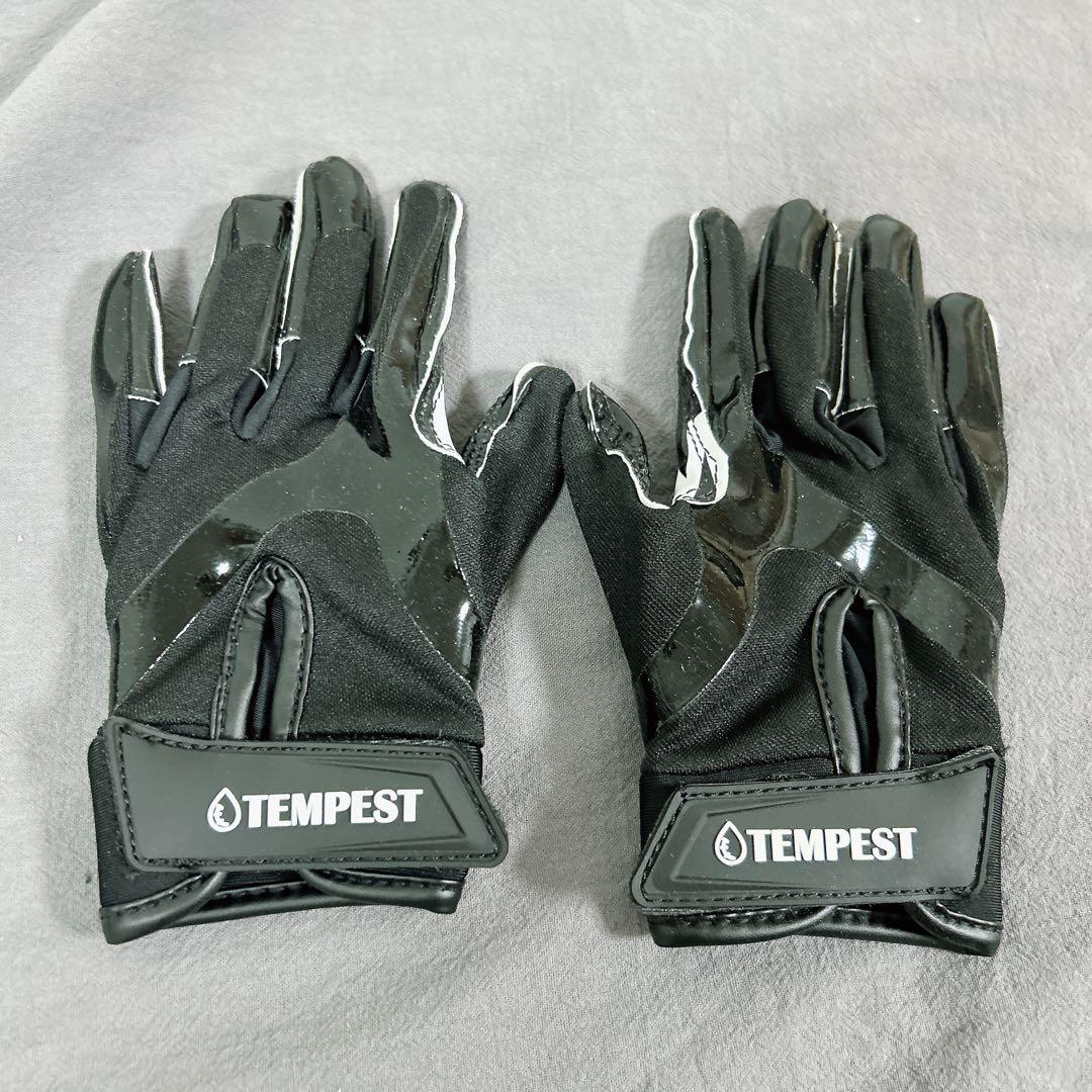 TEMPEST アメリカンフットボール用グローブ フットサル キーパー 黒 S
