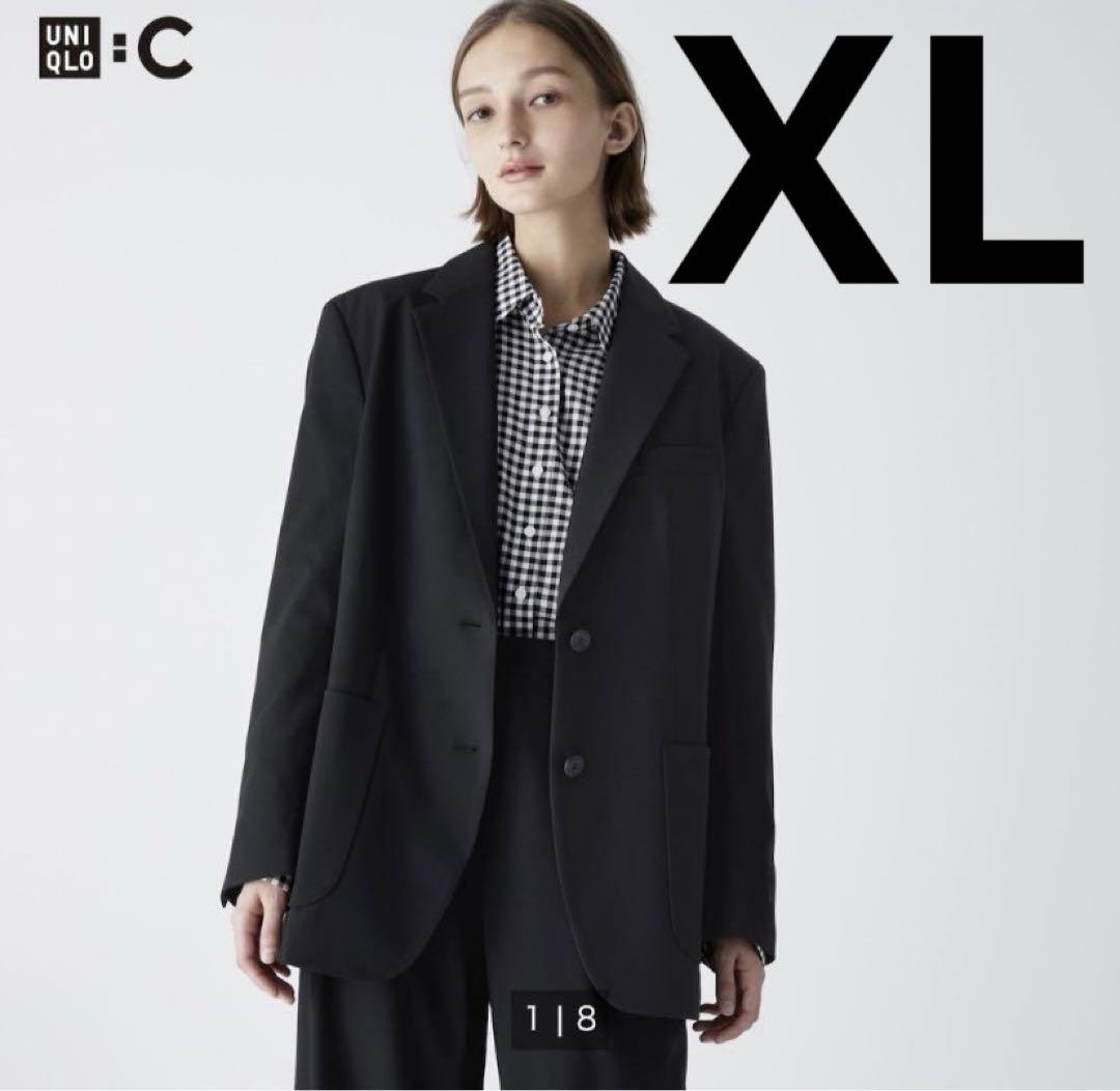 新品タグ付 ユニクロC リラックステーラードジャケット XL 黒
