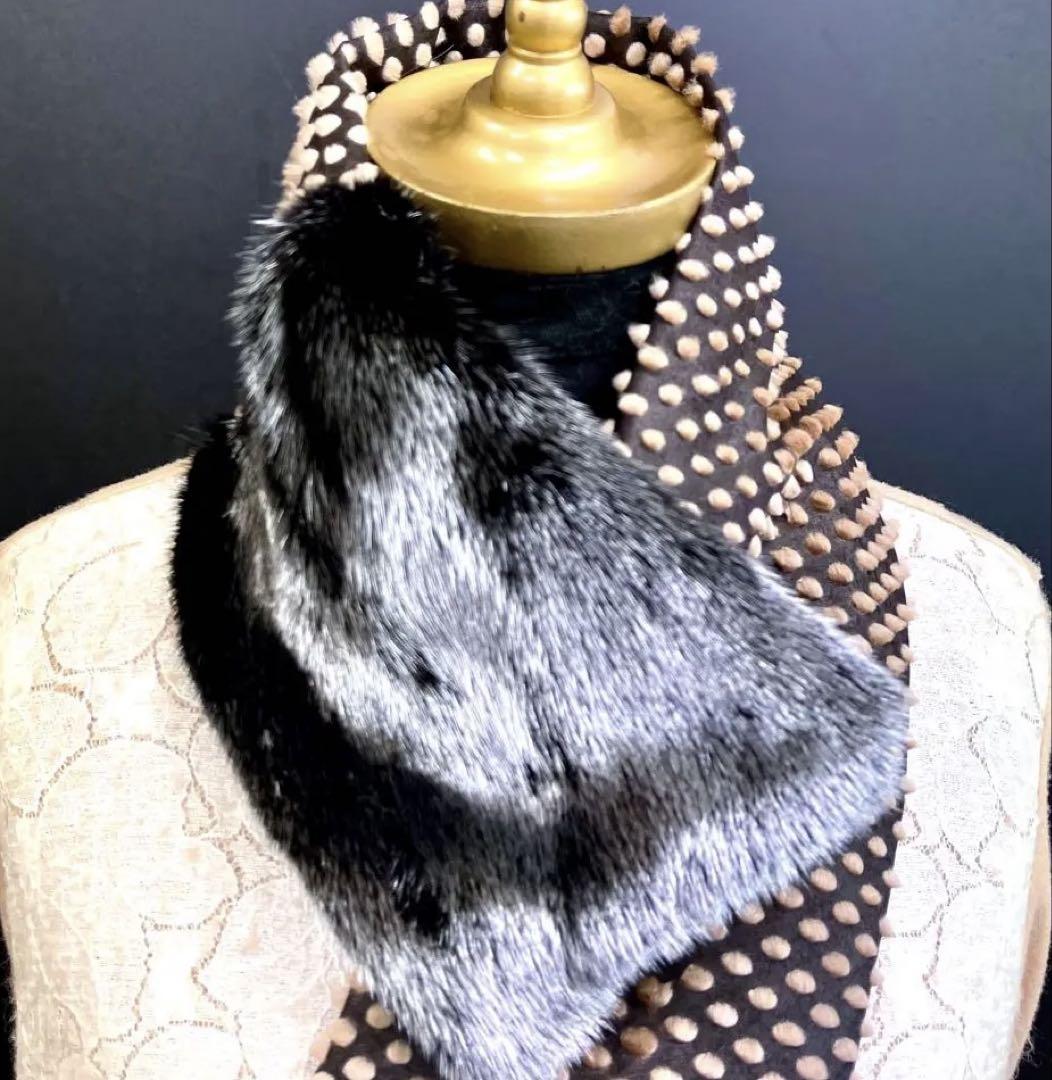 mink muffler/銀箔色 /GAKE日本製❣️ mink muffler/銀箔色 /GAKE日本製❣️