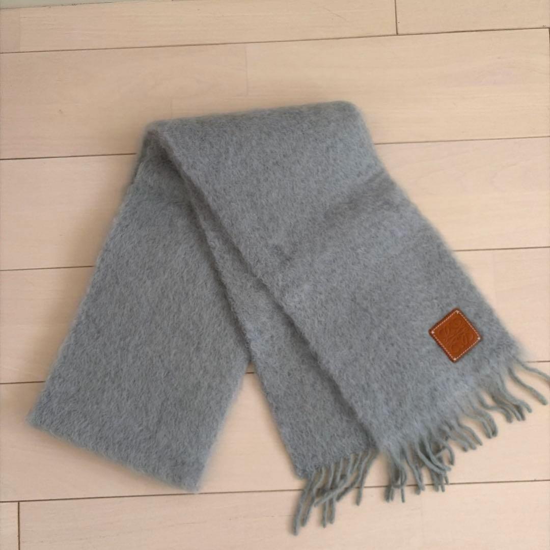 LOEWE グレー マフラー モヘア LOEWE グレー マフラー モヘア